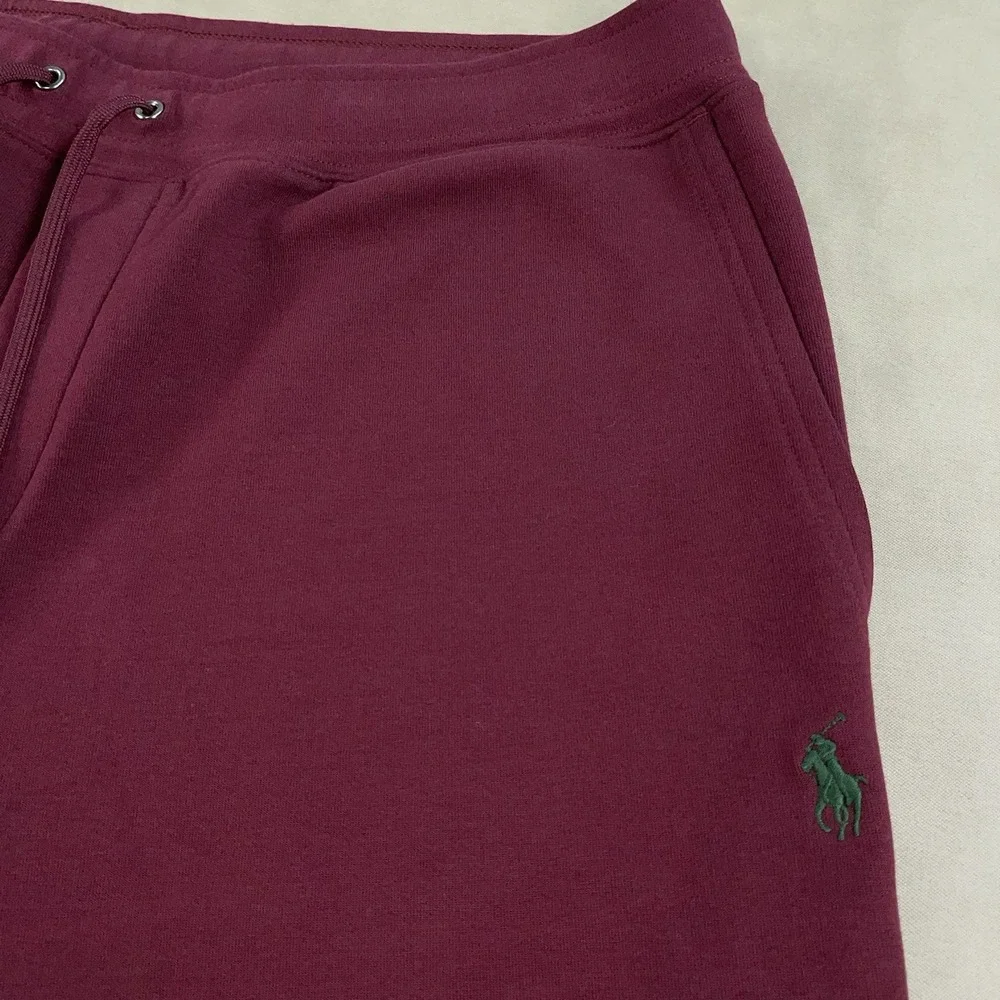Polo Ralph Lauren Sweat Shorts Mens XL Burgundy Fleece Drawstring Pony Logo